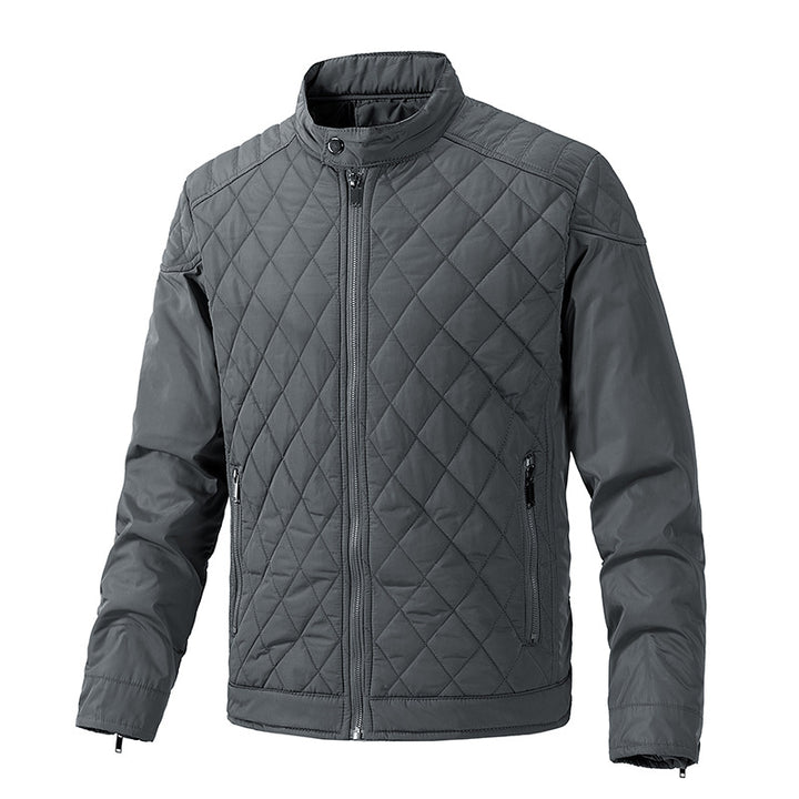 Men's quilted lightweight thermal jacket with stand-up collar and zipper Mune Fashion