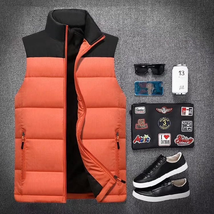 Men's Lightweight Quilted Vest with High Collar Mune Fashion