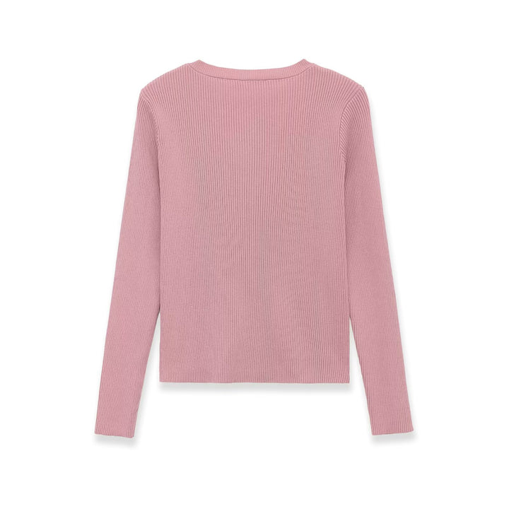 Women’s fine-knit cardigan with ribbed structure and continuous button placket Mune Fashion