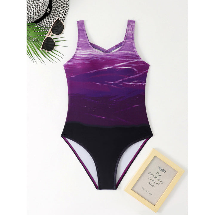 Women One-Piece Swimsuit with Exciting Color Pattern Mune Fashion