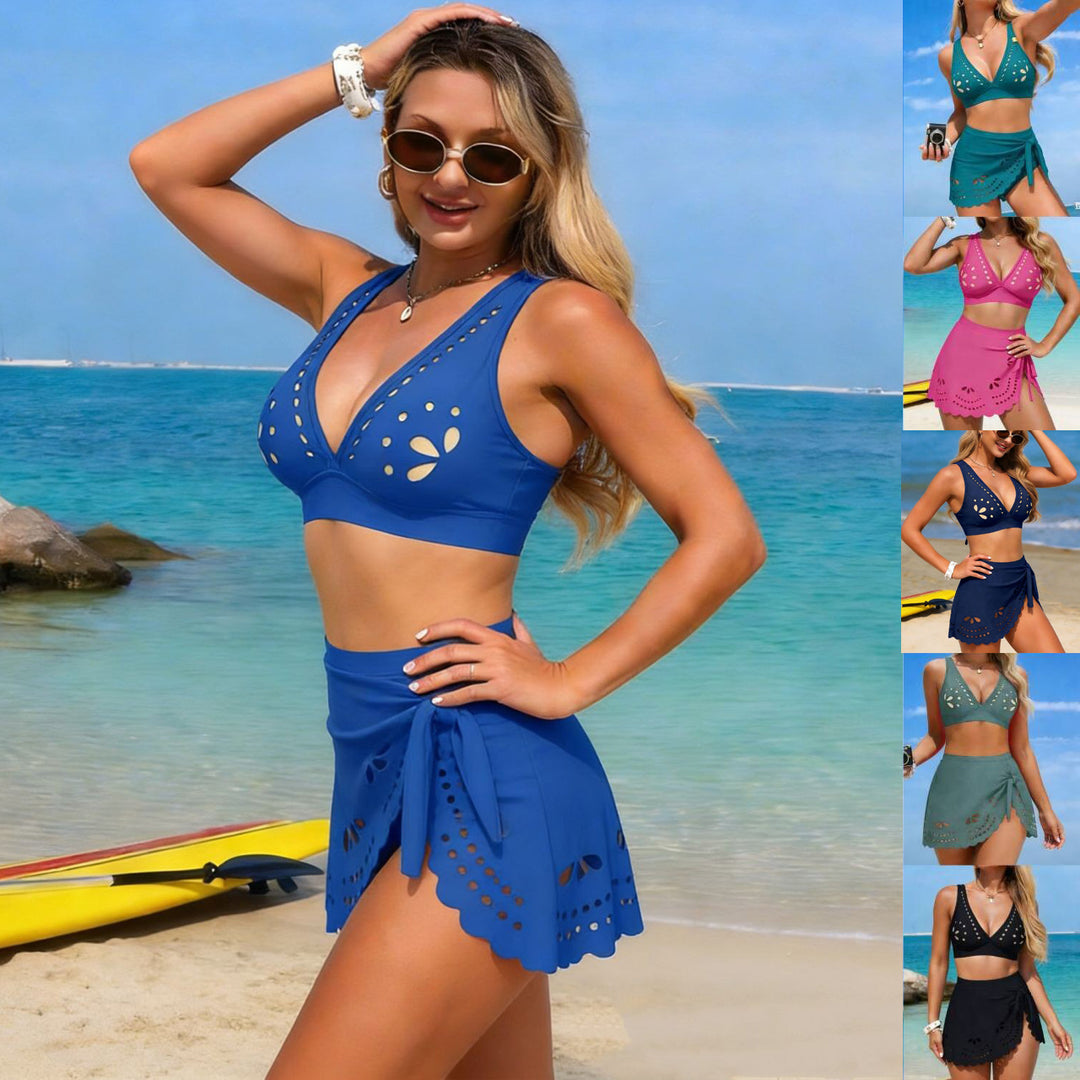 Ladies Bikini Set with stylish wrap skirt and sophisticated cut-outs Mune Fashion