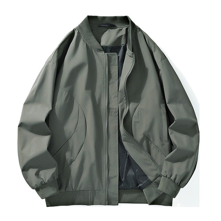 Men's lightweight oversized bomber with elastic ribbed cuffs and concealed zip placket Mune Fashion