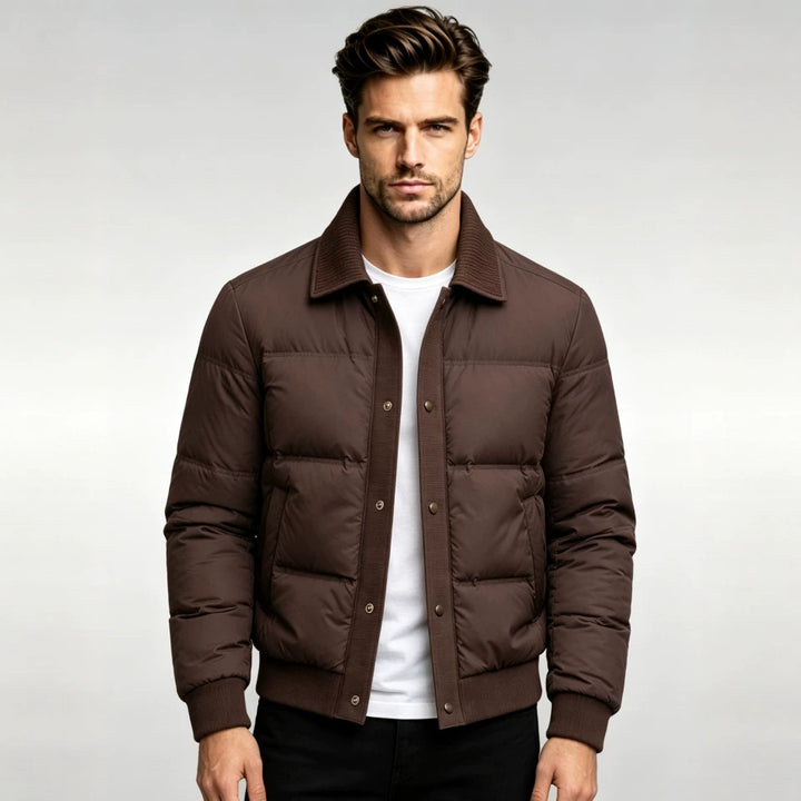 Men's Fashion Padded Jacket with High Collar