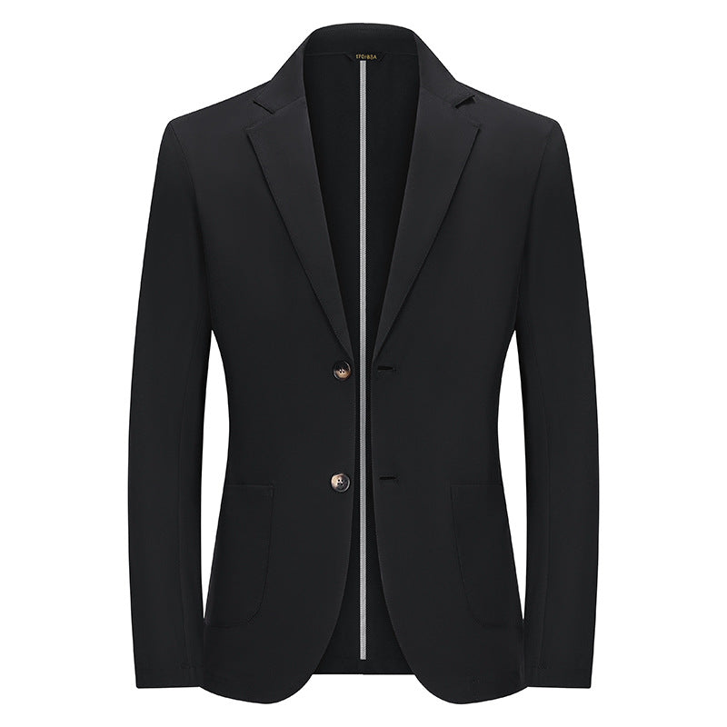 Men's Modern Slim-Fit Blazer with Narrow Lapel and Patch Pockets Mune Fashion