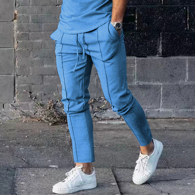 Men's fitted long-sleeve shirt made of cotton stretch with a round neckline and body-hugging fit Mune Fashion