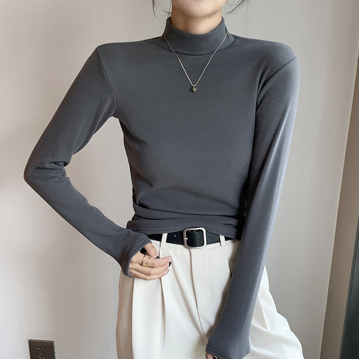 Women Long Sleeve Roll Neck Top Mune Fashion 1787620340