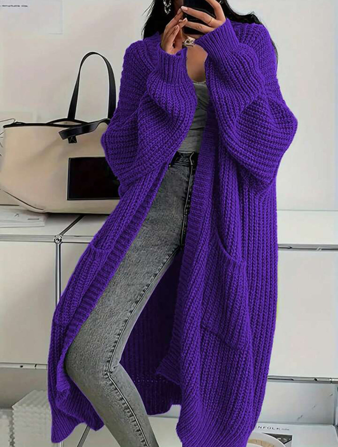 Women's Oversized Knitted Coat Mune