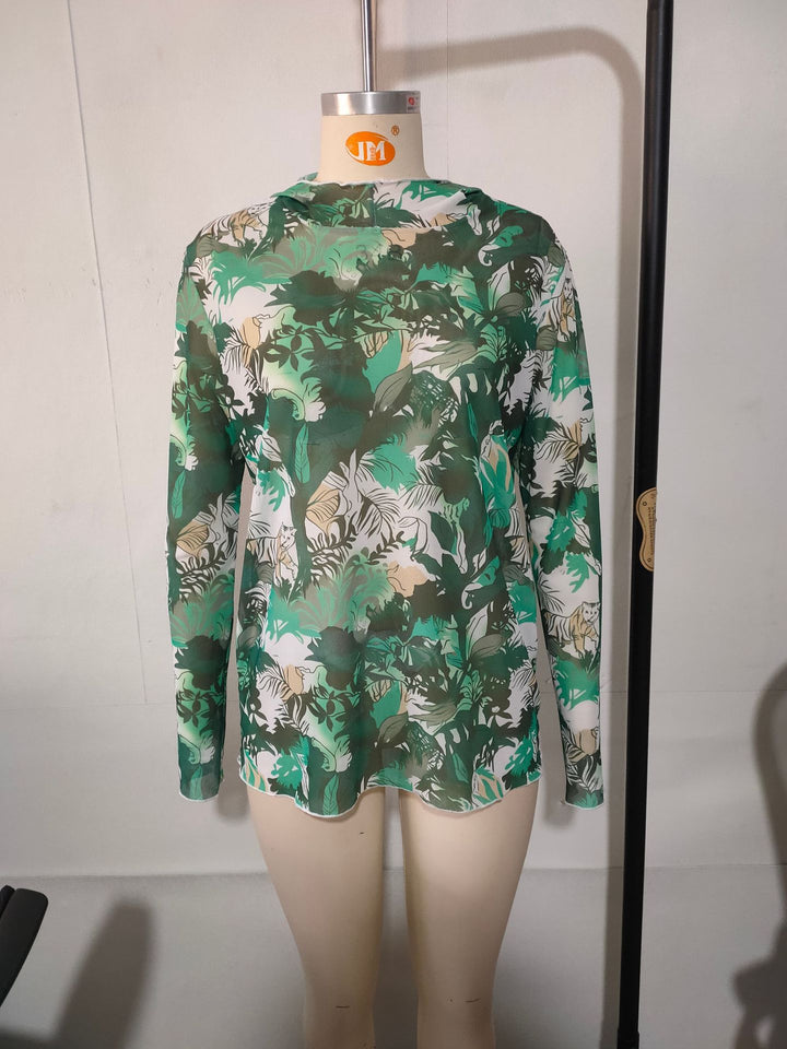 Men's Long Sleeve Shirt with Floral Pattern Mune Fashion