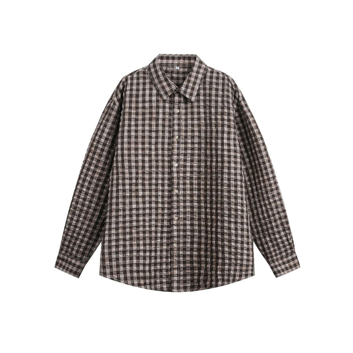 Unisex Oversized Checked Shirt Jacket with Pocket and Soft Textured Fabric Mune Fashion