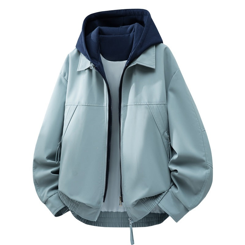 Men's Casual Hybrid Jacket with Integrated Hood Layer and Elastic Hem Mune Fashion