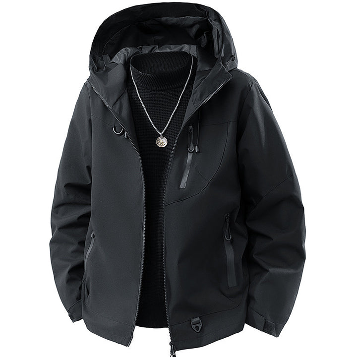 Men's Technical Softshell Outdoor Jacket with Hood water- and windproof membrane sealed zippers Mune Fashion