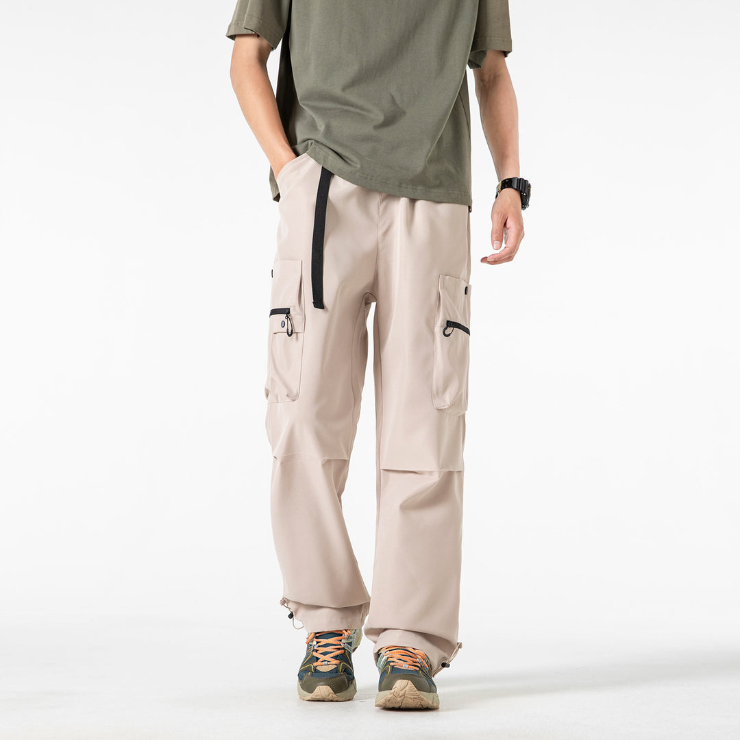 Herren Baggy‑Technische Cargo‑Hose mit integriertem Sicherheitsgurt und verstellbarem Saum Mune Fashion