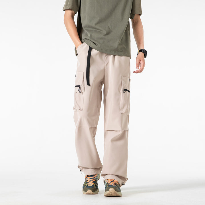 Herren Baggy‑Technische Cargo‑Hose mit integriertem Sicherheitsgurt und verstellbarem Saum Mune Fashion