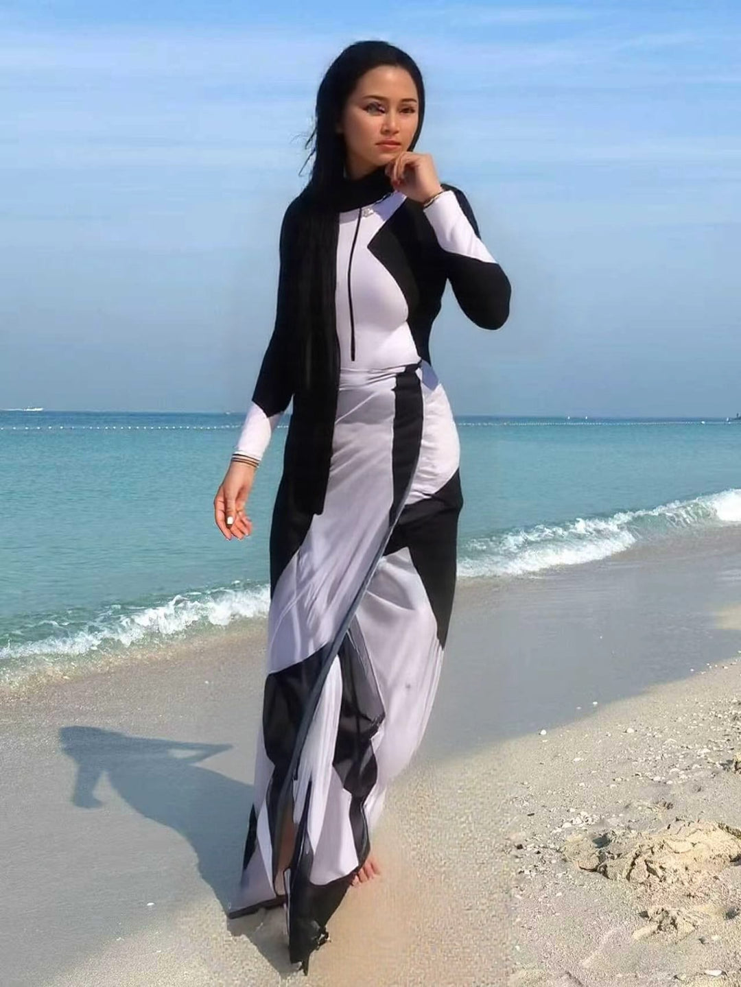 Ladies fashionable UV protection swimsuit with long sleeves Mune Fashion