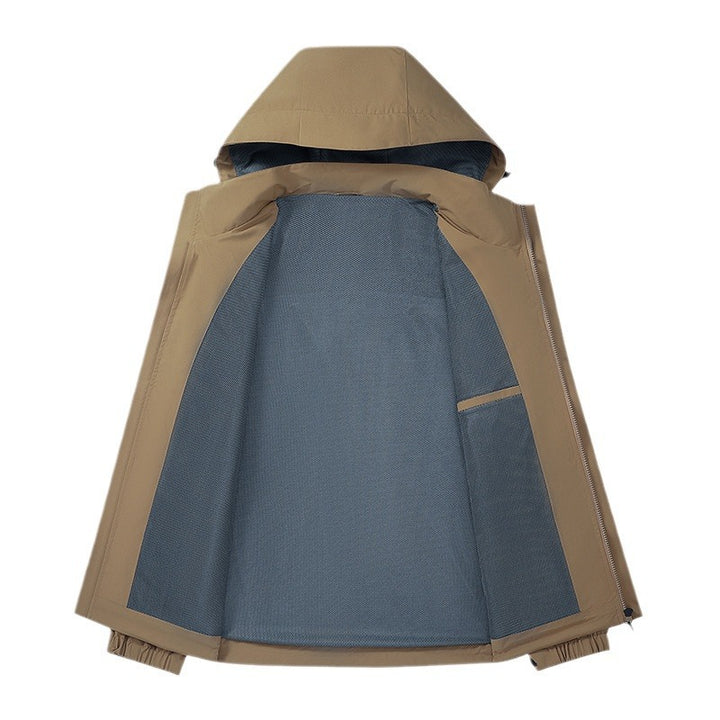 Men's Waterproof Tech Parka with High Stand Collar, Adjustable Storm Hood and Taped Seams Mune Fashion