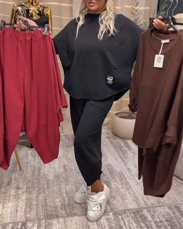 Women's Nano Lounge Set made of oversized cape sweatshirt and tapered jog pant Mune Fashion