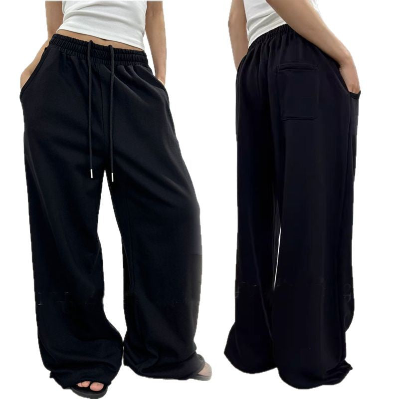 Women's wide High-Waist lounge pants with gathered waistband and drawstring Mune Fashion