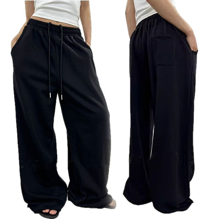 Women's wide High-Waist lounge pants with gathered waistband and drawstring Mune Fashion