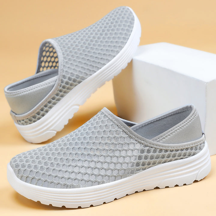 Women nan breathable mesh slip-on clog sneakers with memory footbed and cushioning EVA sole Mune Fashion
