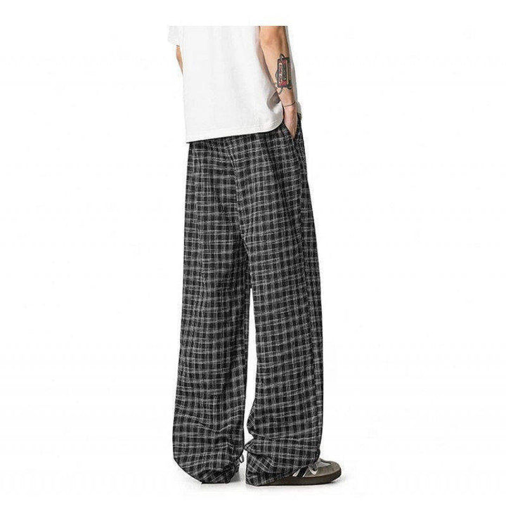 Women's Wide Cut Checkered Pants Mune Fashion