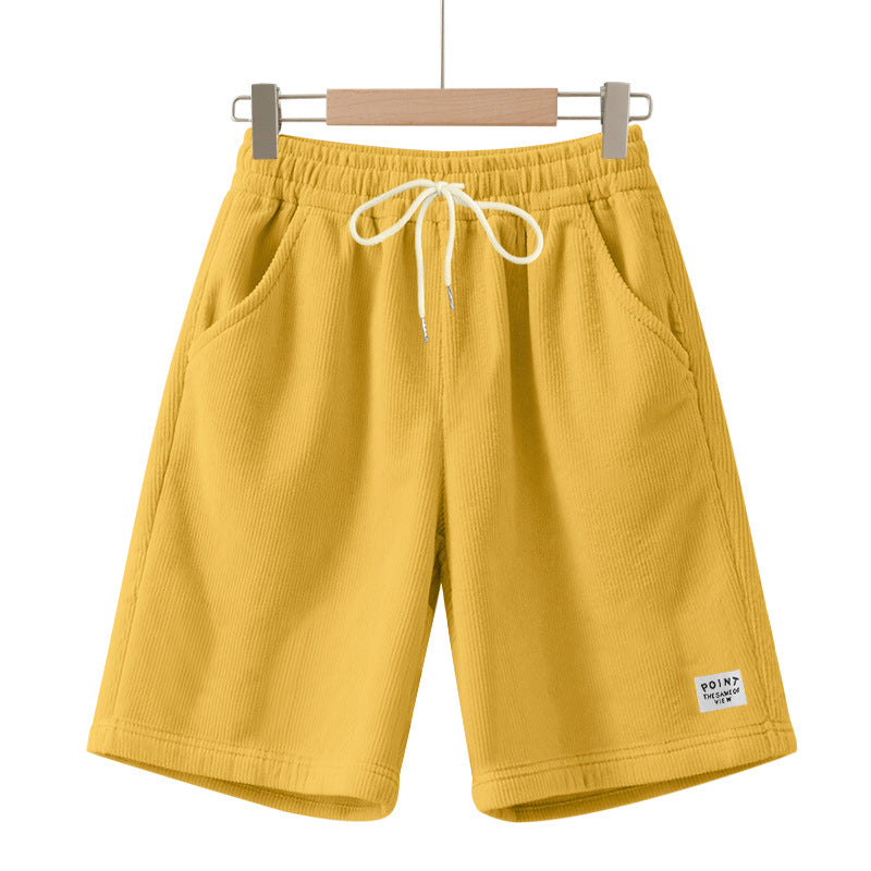 Men's knee-length lounge shorts in ribbed structure jersey with elastic drawstring waistband and patch pockets Mune Fashion
