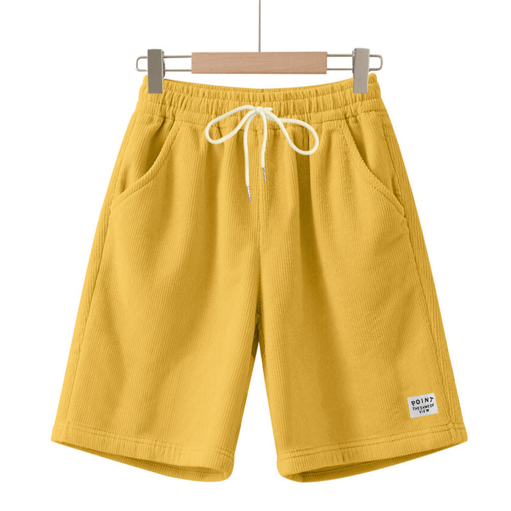 Men's knee-length lounge shorts in ribbed structure jersey with elastic drawstring waistband and patch pockets Mune Fashion