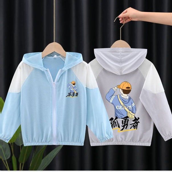 Unisex nan lightweight breathable children's summer jacket with hood and astronaut print Mune Fashion