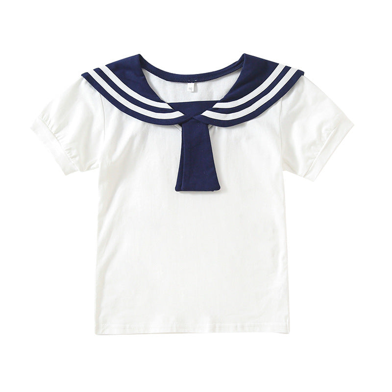 Girls sailor blouse with stylish collar Mune Fashion