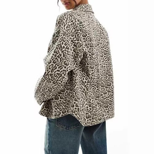 Women's Fashion Jacket with Leopard Print