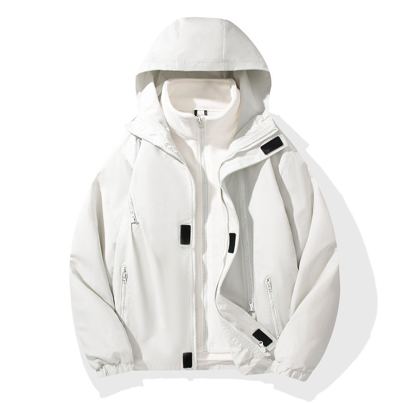 Men's Two-Piece Hybrid Hooded Jacket with Integrated Fleece Lining and Concealed Zippers Mune Fashion