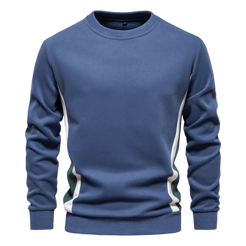 Men's round neck sweatshirt made of cotton blend with contrasting side piping and slim silhouette Mune Fashion