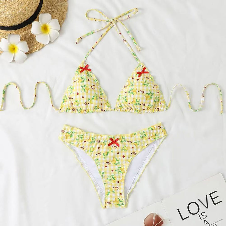 Women’s bikini set with playful lemon pattern and ruffle details Mune Fashion