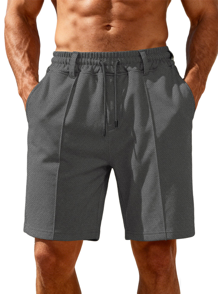 Men's Chino-inspired Relax Shorts with pleats, elastic drawstring and side pockets Mune Fashion