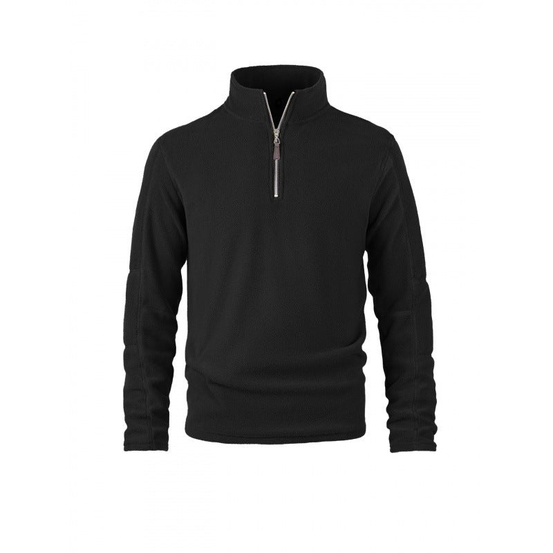 Men's fleece pullover with half zip and stand-up collar Mune Fashion
