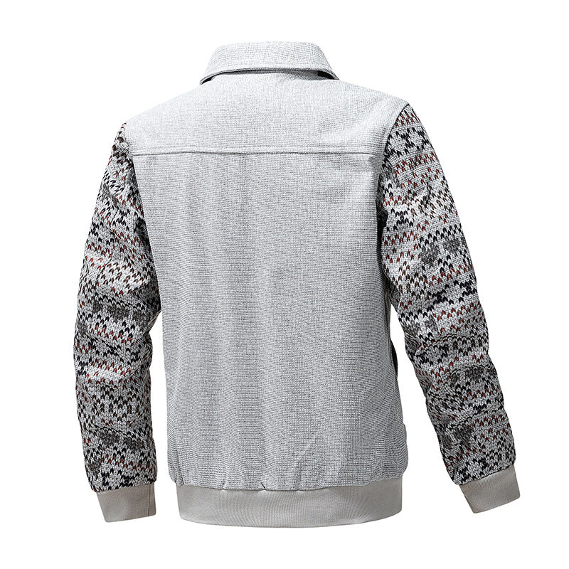 Men's zip-up knit jacket with Norwegian sleeves Mune Fashion