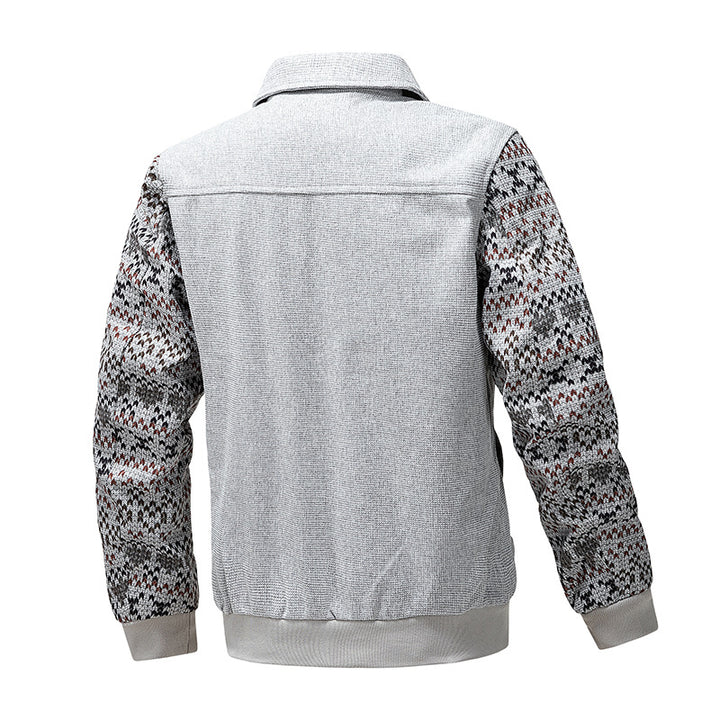 Men's zip-up knit jacket with Norwegian sleeves Mune Fashion