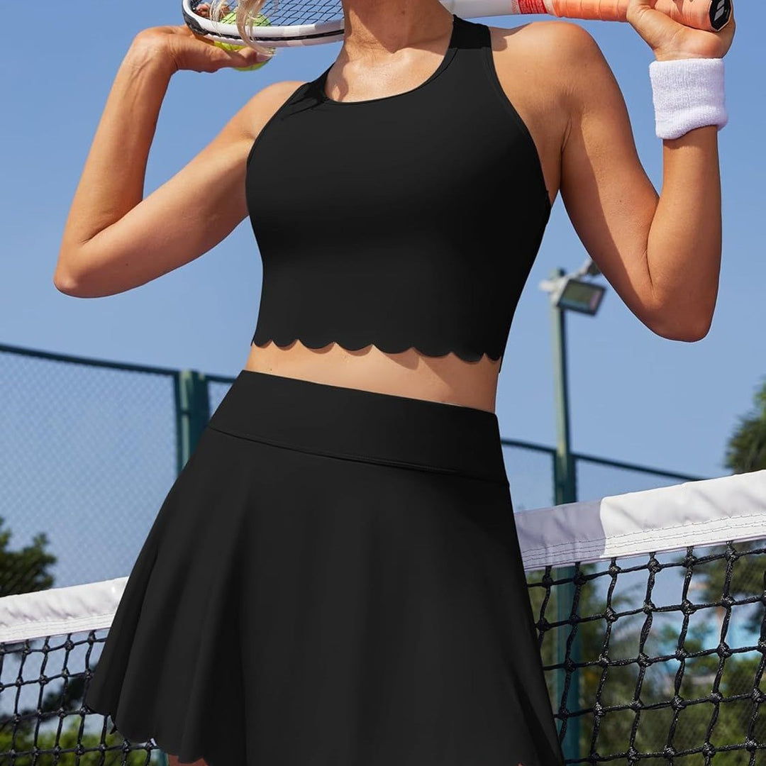 Women’s Sporty Tennis Outfit with Wavy Hem Mune Fashion