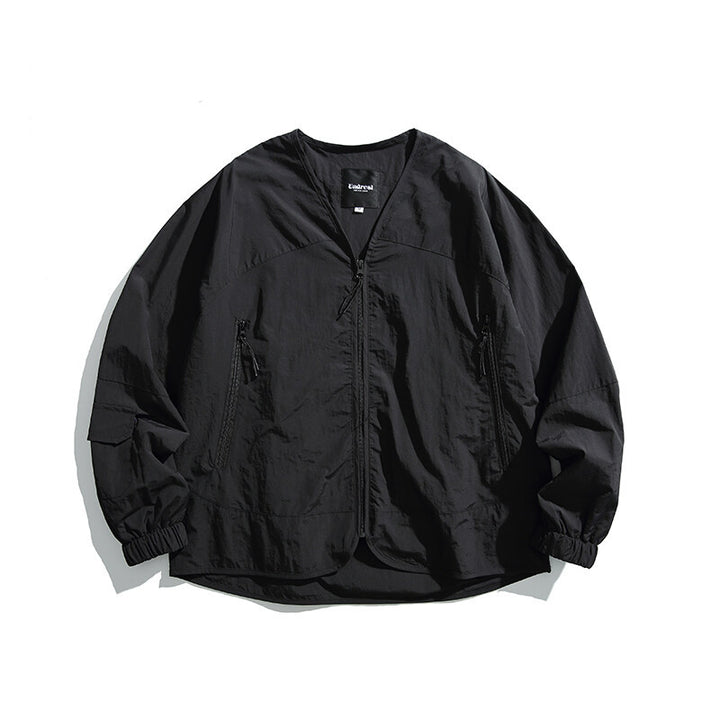 Unisex Light Oversize Over-shirt Jacket made of technical Nylon mix with V-neck and zippered pockets Mune Fashion