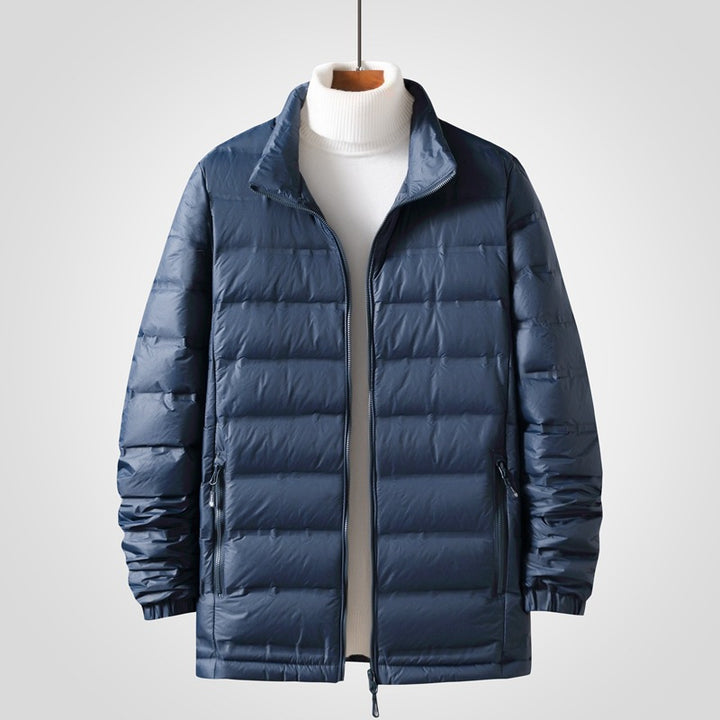 Men's lightweight quilted thermal jacket with stand-up collar and two-way zipper Mune Fashion