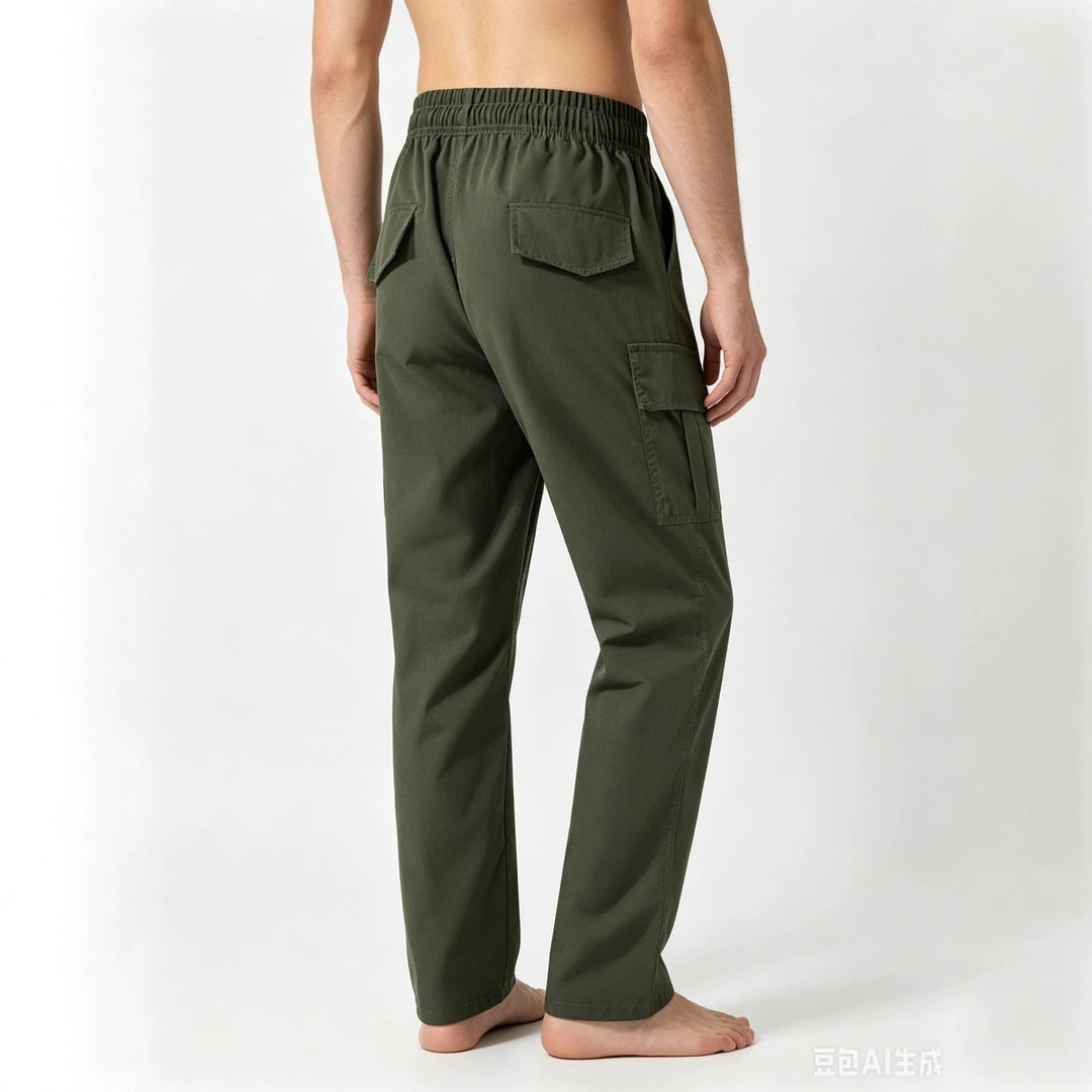 Men's cargo pants with elastic waistband and practical pockets Mune Fashion