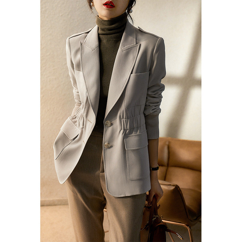 Ladies Elegant Tailored Blazer with Pockets Mune Fashion