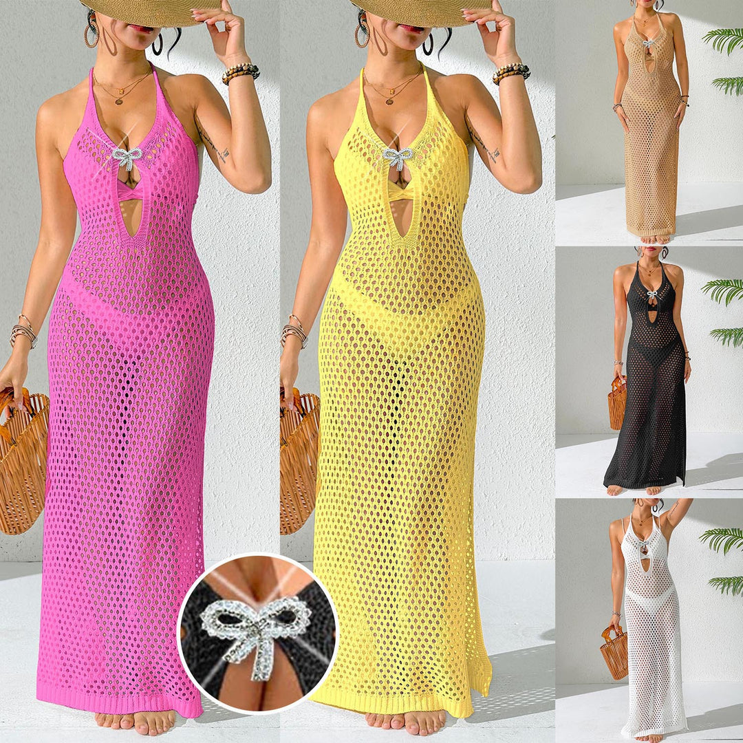 Women's transparent crochet beach cover-up Mune Fashion