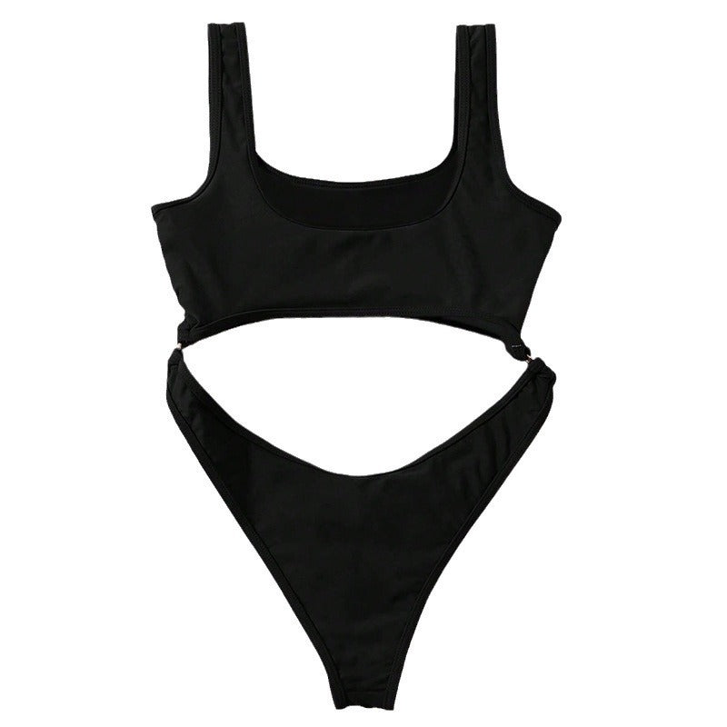 Women’s One-Piece Swimsuit with Deep V-Neck and Side Cut-Outs Mune Fashion