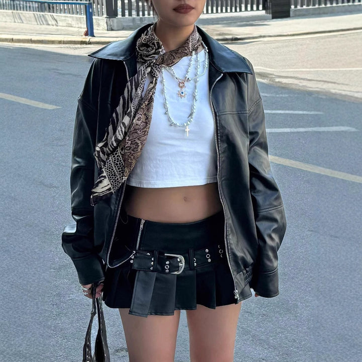 Women's Elegant and Casual Faux Leather Jacket
