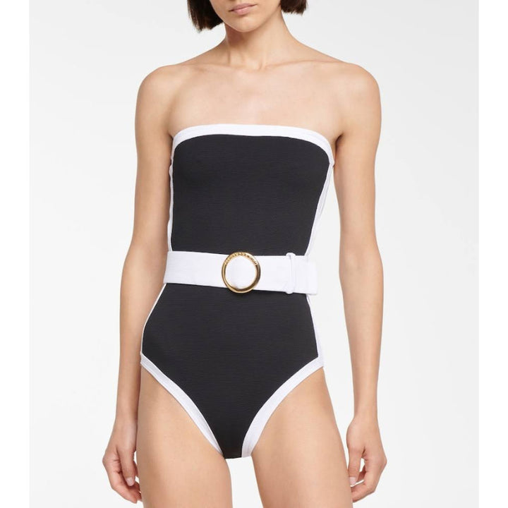 Ladies bandeau swimsuit with fashionable belt Mune Fashion