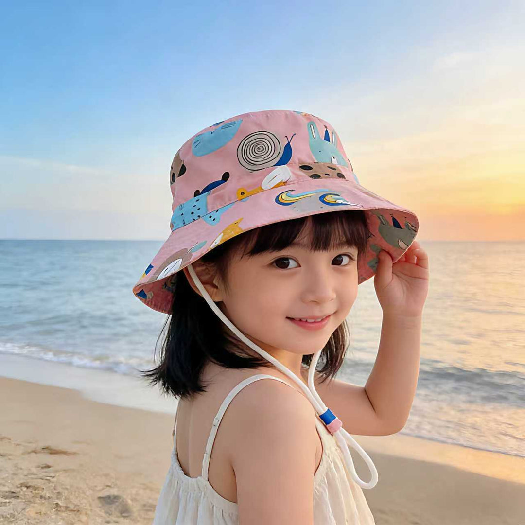 Unisex nan sun hat for children with adjustable chin strap, wide brim and high UV protection Mune Fashion