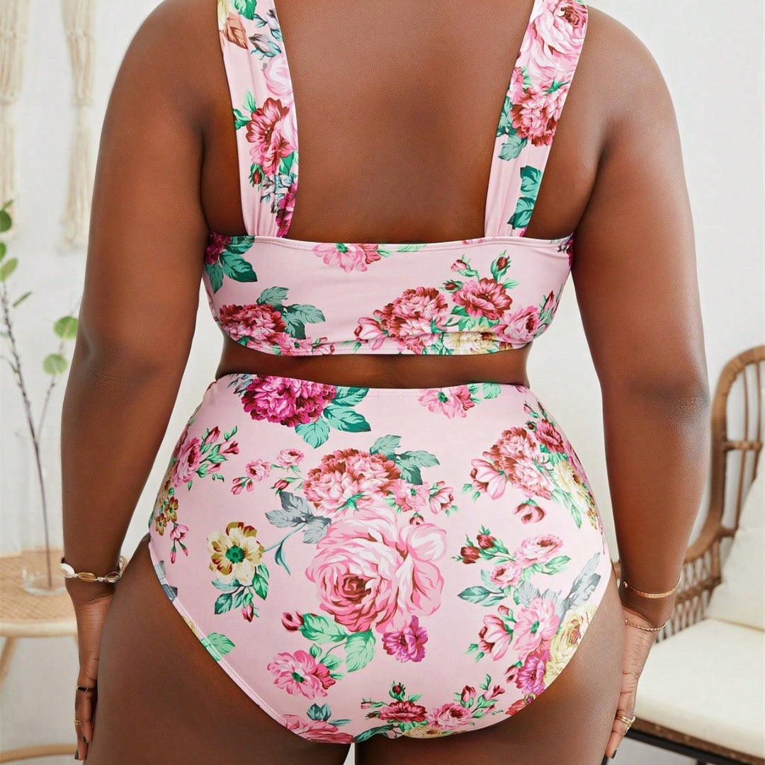 Women's High-Waisted Bikini Set with Floral Design Mune Fashion