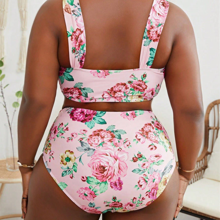 Women's High-Waisted Bikini Set with Floral Design Mune Fashion