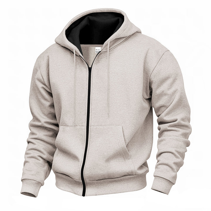 Men's hooded jacket with full zip and concealed zip pockets Mune Fashion