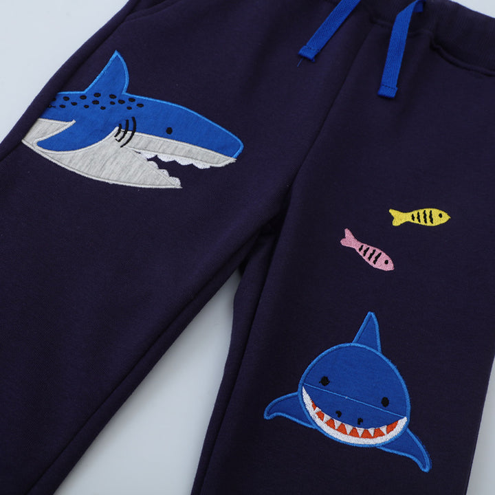 Boys sweatpants with cute shark motif Mune Fashion